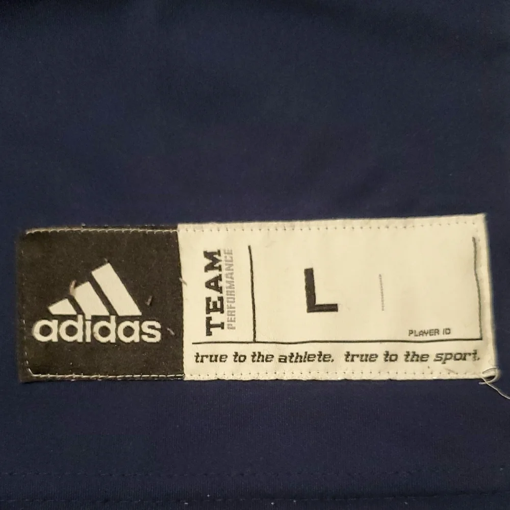 Adidas Navy and White Sleeveless Top Y2K